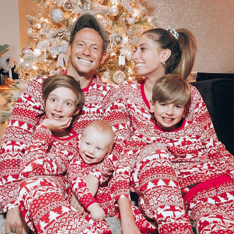 adultes et enfants-Pyjamas de Noël - Onesie de Noël - Pyjamas de Noël  Couple-Pyjamas